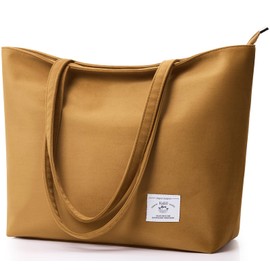 KALIDI FANCY FOREST Suede Tote Bag Handbags for Women Ladies Faux Suede Bags Laptop Shoulder Bags with Zipper for School Work Shopping,Brown