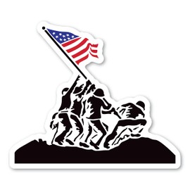 Iwo Jima Small Sticker by Magnet America is 3" x 3.5" Made for Vehicles, Laptops, and Refrigerators