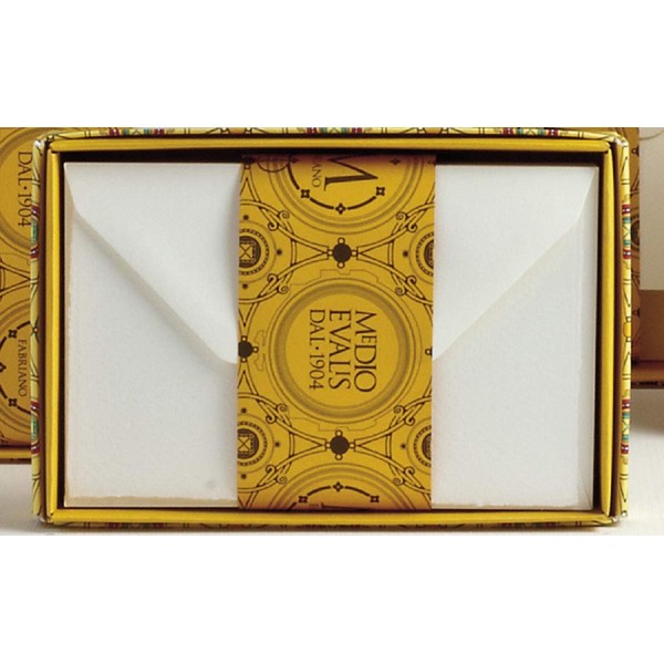 Fabriano Medioevalis Cards & Envelopes Set, 20/Pkg, 4.5" x 6.75", White (71-19044206)
