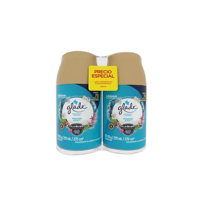 Glade Aromatizante para Hogar Automático, 2 Repuestos de 270 ml