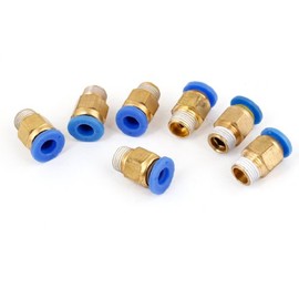 uxcell 6mm Push in Male Threaded Quick Coupler Joint Air Connector 7 Pcs
