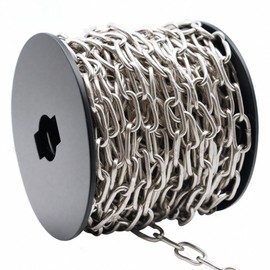 50ft Stainless Steel Chain, 2mm Hanging Chain,Jack Chain,304 Stainless Steel Metal Chains are Customizable for Hanging Bird Feeders/Dog Leashes/Signs & DIY Projects(2mm with Spool)