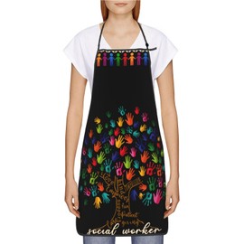 GWLCGFY Social Worker Apron for Women Men, Social Work Month Appreciation Gifts for Chef Grilling Cooking Baking BBQ