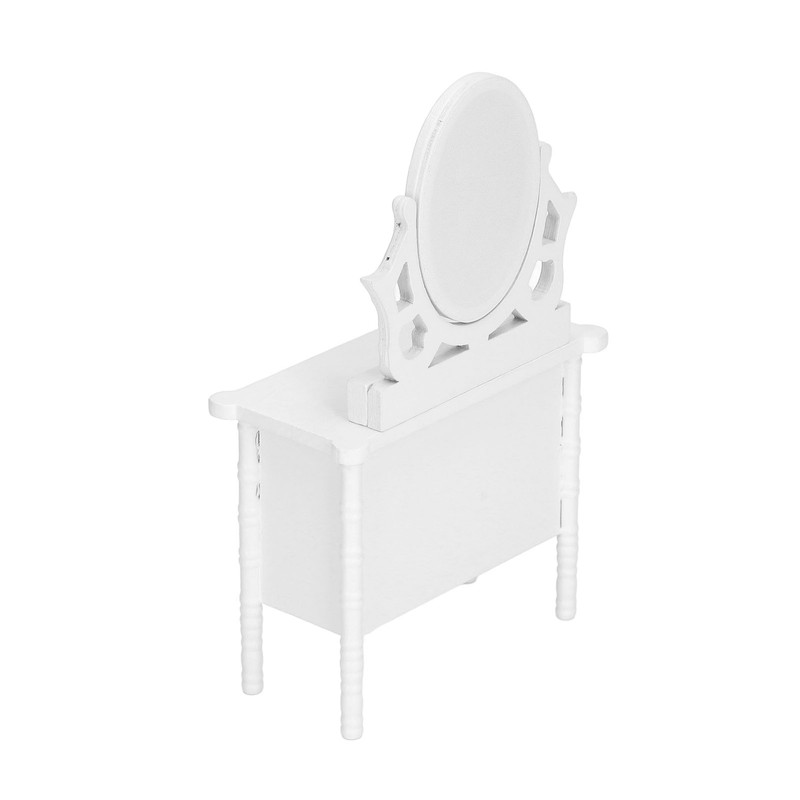 1:12 Scale Dollhouse Toilet Table High Simulation Wooden Miniature Dressing