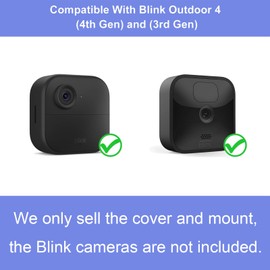 Wall Mount Bracket for Blink Outdoor 4 (4th Gen) & Blink Outdoor 3 (3rd Gen) Camera, Weatherproof Protective Cover Case and 360 Degree Adjustable Mount for Home Security Camera System Black (3 Pack)