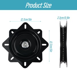 Turntable Swivel Plate 127 x 127 mm Swivel Fitting 360° Rotatable Metal Furniture Swivel Bearing 150 kg Load Capacity for Display Shelf Rack Stool Dining Table