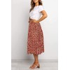 MEROKEETY Women's Boho Leopard Print Skirt Pleated A-Line Swing Midi