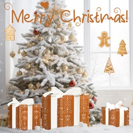 Epakh Gingerbread Cookie Boxes Decoration Large Christmas Stacking Boxes with Lids for Gingerbread Cookie Decorative Nesting Storage Gift for Xmas Holiday Birthday Party Gift Decor Supplies