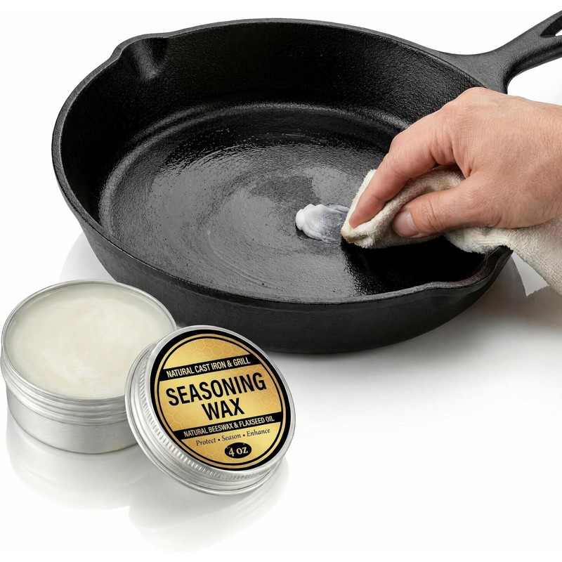 Cast Iron Seasoning Wax Conditioner for Skillet and Pan, Griddle