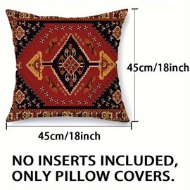 Jeannieparnell 1054 4pcs Bohemian Tribe Short Plush Pillowcase Living Room Decoration Plush Pillowcase Bedroom Headboard Cushion Cover Car Seat Decoration Pillowcase (excluding Pillow Core)