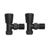NRG 15mm Black Radiator Valves Angled Lockshield Valve One Pair