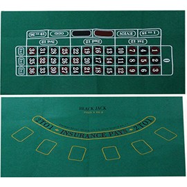 XIAXIN Roulette Blackjack Reversible Layout Mat ZA-410+ZA-411 (EURO Spec Game Mat)