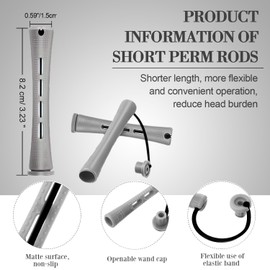 Alluring 40 Stück Kleine Dauerwellen Wickler, 1.5 cm Dauerwellen-Set Komplett, Lockenwickler-Klein, Hair-Rollers für Frauen für Natürliche Haare Lange Kurze Haare Styling Tools (Grau)