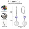 FYNSBLE Pearl Earrings for Women Sterling Silver Heart Birthstone Pearl