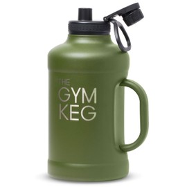 Gym Keg 2 Litre Water Bottle - Coldest Water Bottle - Large Insulated Water Bottle - Durable Stainless Steel - Keeps Water Cold for 24 hours and Hot for 12 hours - Travel Friendly - Rainforst Green