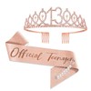 YongHang 13th Birthday Girl Decoration Sash and Tiara Rose Gold 13th Birthday Gifts Crown for Birthday Girl Party Decorations Gifts Girls 13 Years