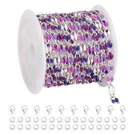 YOUBEIYEE 6.6 Feet Colorful Enamel Chain for Jewelry Making Silver Plated Brass Chains Bulk Women Necklace Bracelet DIY Jewelry Making Chain