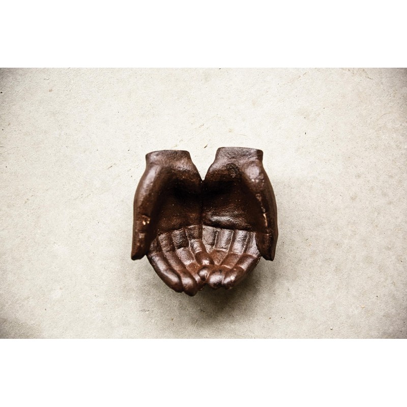Creative Co-Op Cast Iron Hands Dish with Rust Finish