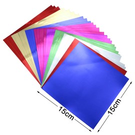 Newbested 140 Sheets Foil Color Cardstock Folding Paper,Metallic Mirror Board Origami Sheets for DIY Card,Invitation and Scrapbook Paper,Art and Craft(7 Colors,6" x 6")
