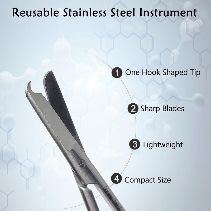 Stainless Steel Suture Stitch Scissors 4.5" Multifunction Shears with Hook