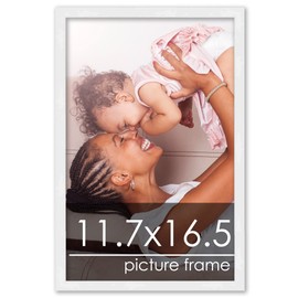 Poster Palooza A3 11.7x16.5 Frame White Solid Pine Wood Picture Frame | UV Acrylic, Foam Board Backing & Hanging Hardware