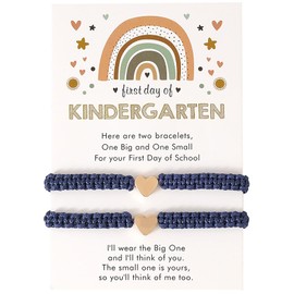 Lookray First Day of Kindergarten Bracelets,First Day of School Bracelets for Mom and Me,Back to School Jewelry Accessories Navy