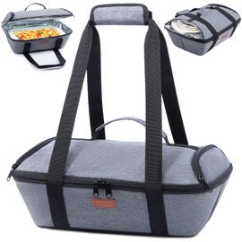 BAGSPRITE Casserole Dish Carrier Insulated - Hot Casserole Dish Carrying Case - Food Carrier for Pockluck Fits 9" x 13" Baking Dish, Fancy Panz,Lasagna Pan
