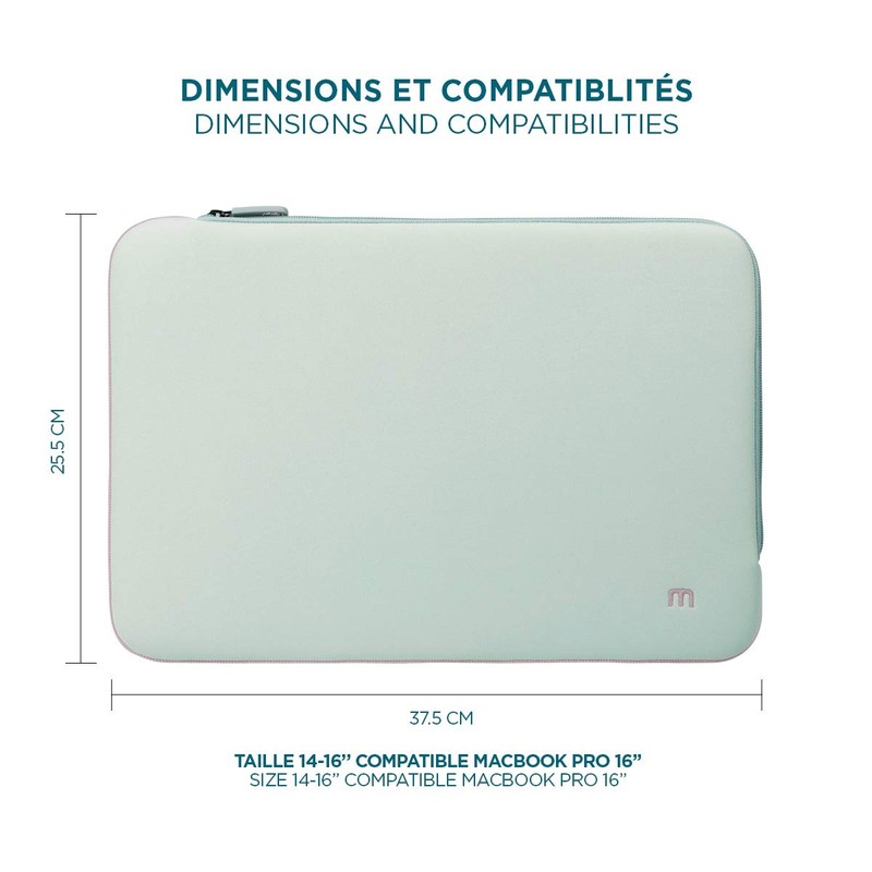 Sleeve Sleeve Laptop Bag Grey/Pink 14-16 pouces