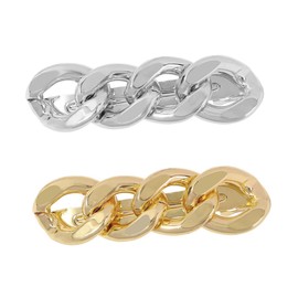 FOMIYES 2pcs Gold Chain Hair Clips Faux Hair Barrette Clip Bangs Chain Random Color