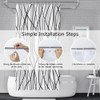 Uiiooazy White Black Striped Shower Curtain for Bathroom 72"x72", Geometric