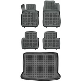 REZAW-PLAST Floor Liners Compatible with 2016-2021 Mazda CX-3 Floor Mats Odorless Molded All Weather Mats Waterproof SUV Accessories Black (Mazda CX-30 Floor Mats & Cargo Mat)
