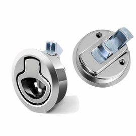 Boat Slam Latch 2" Lift Handle Deck Hatch Stainless Steel Zinc Alloy Flush Latches (White/Silver/Black),Boat Hardware,Fits door thicknesses rangingfr 0.078" to 0.787" (2mm to 20mm),Pack of 2 (Silvery)
