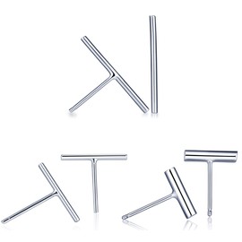 Yumilok Jewelry Women's Men's 925 Sterling Silver 3 Pairs Simple Line Stick Studs Hypoallergenic Earring Set