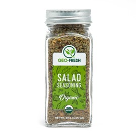 Geo-Fresh Organic Salad Seasoning, 1.06 oz (30g), Non-GMO, Kosher, 100% Organic, Gluten Free, USDA Certified