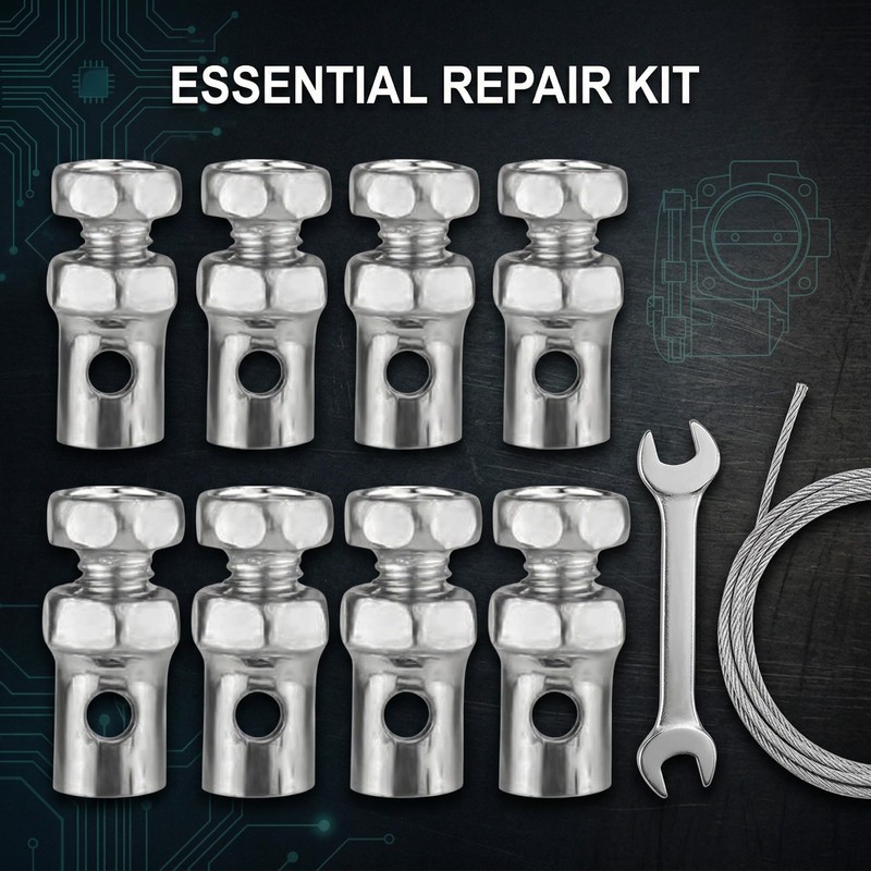 KAHZOR Pack of 8 Throttle Cable Universal, Throttle Cable Clamp,