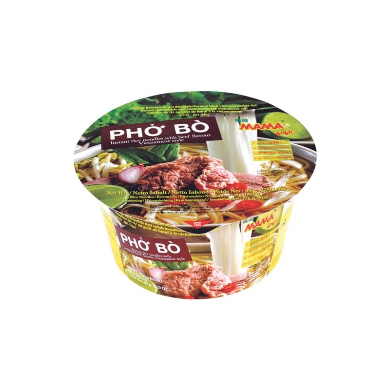 Pho Bowl, Mama Brand - Beef Flavor (Pack of 6)