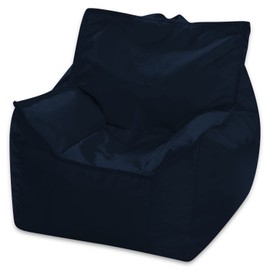 Posh Creations Structured Comfy Bean Bag Chair for Gaming, Reading, and Watching TV, Newport Chair, Microsuede - Navy Blue