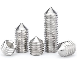 ANSIEDIO Cone Point Grub Screws, 304 Stainless Steel Hex/Allen Key Socket Cone Point Grub Set Screws, M5×20mm,20 pcs
