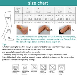 Medical Compression Pantyhose Stockings for Women & Men, 20-30mmHg Graduated Support Tights, Opaque Footless Waist High Compression Stockings & Leggings for Varicose Veins, Edema, Flight, DVT