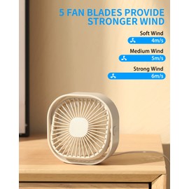 Small USB Desk Fan, 4 Inch Quiet Mini Table Fan,3 Speeds Portable Desktop Fan, 360°Rotatable Little Personal Fan,Small Cooling Fan with USB Cable,Mini Fan for Home Office Bedroom Summer Gift (Apricot)