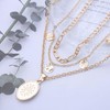 TseenYi Layered Coin Disc Necklace Mary Pendant Necklace Gold Layered