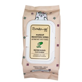 The Crème Shop Juicy Makeup Remover Wipes Made with Refreshing Cucumber | Make Up Remover | Cleansing Wipes | Hydrating Makeup Wipes (60 Pre-Wet Juicy Wipes)