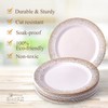 Silver Spoons Ocean Mist Collection Disposable Dinnerware Plates, Dessert, Gold