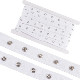 letsinstyle 2 Pcs 2.5 Yards Sewing Snap Tape Trim, Soft Cotton Snap Button Tape, Fastener Ribbon for Sewing Cloth Bodysuits DIY Crafting and Projects