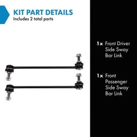 TRQ Front Sway Bar Stabilizer Link Set Compatible with 2019-2023 Ford Ranger