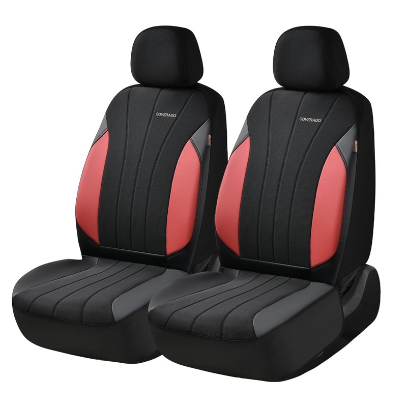 Coverado Seat Covers 2-Pack, Waterproof Car Seat Covers, PU Leather