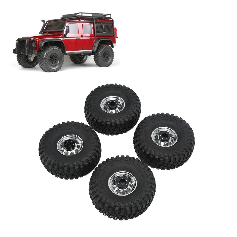 4PCS 1.9in Wheel Tires with 10 Holes Hub Uneven Gravel