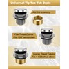 Bathtub Drain Tip-Toe Trim Set with Two-Hole Overflow Faceplate, Replacement