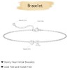 XKUZRWE Initial Heart Silver Bracelets for Women Trendy Letter Charm