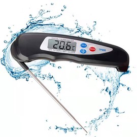 Digital kitchen Thermometer Cooking food, Accurate Thermometer with Foldable Probe, instant read Meat Thermometer with large LCD screen, ℉/℃ Button for Hot Beverage, Meat, Grill, BBQ, Jam, water